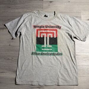 Temple University African American Studies T Shirt Gray Graphic Tee Mens XL